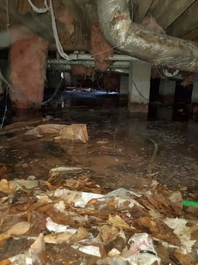 Crawl space flood assessment for Commercial Water Damage Restoration in Perry